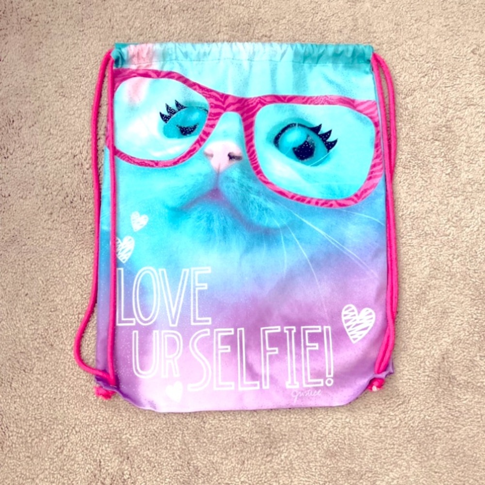 Justice Drawstring Bag LOVE UR SELFIE!